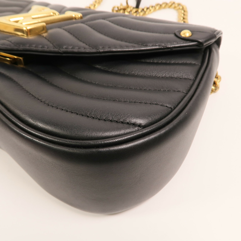 LOUIS VUITTON 牛皮皮革New Wave MM金扣鏈帶手挽肩背兩用袋-9