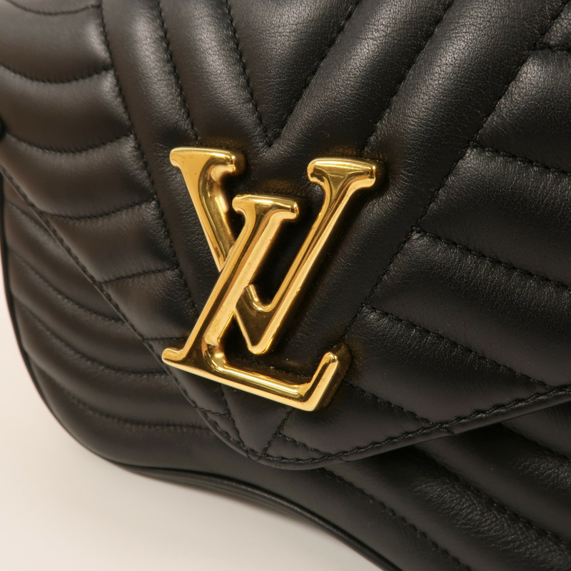LOUIS VUITTON 牛皮皮革New Wave MM金扣鏈帶手挽肩背兩用袋-13