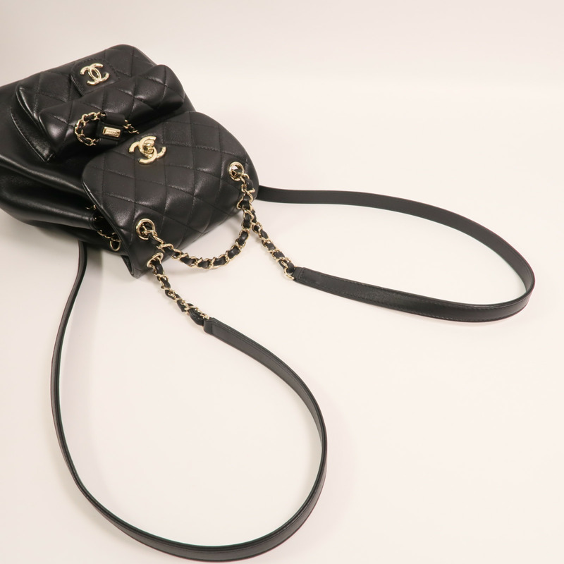 CHANEL 牛皮皮革Duma Backpack金扣背包-7