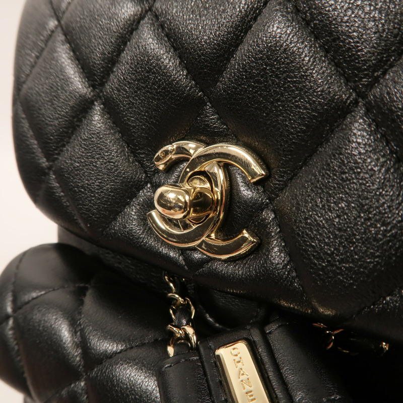 CHANEL 牛皮皮革Duma Backpack金扣背包-13