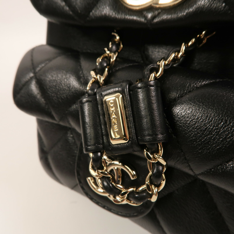CHANEL 牛皮皮革Duma Backpack金扣背包-14