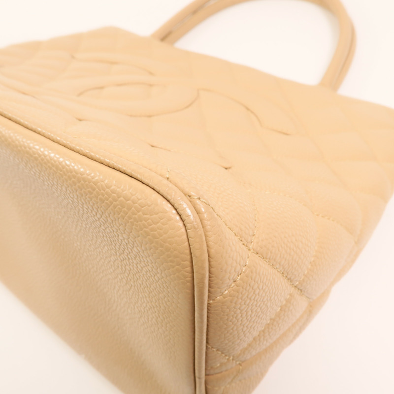 CHANEL 牛皮皮革Vintage Handbag金扣手挽袋-9