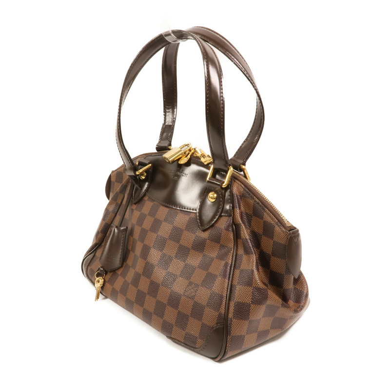 LOUIS VUITTON Damier Verona PM金扣肩背袋棕色-2