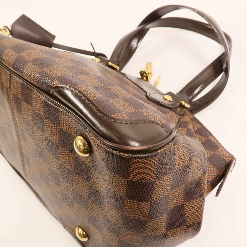 LOUIS VUITTON Damier Verona PM金扣肩背袋棕色-9