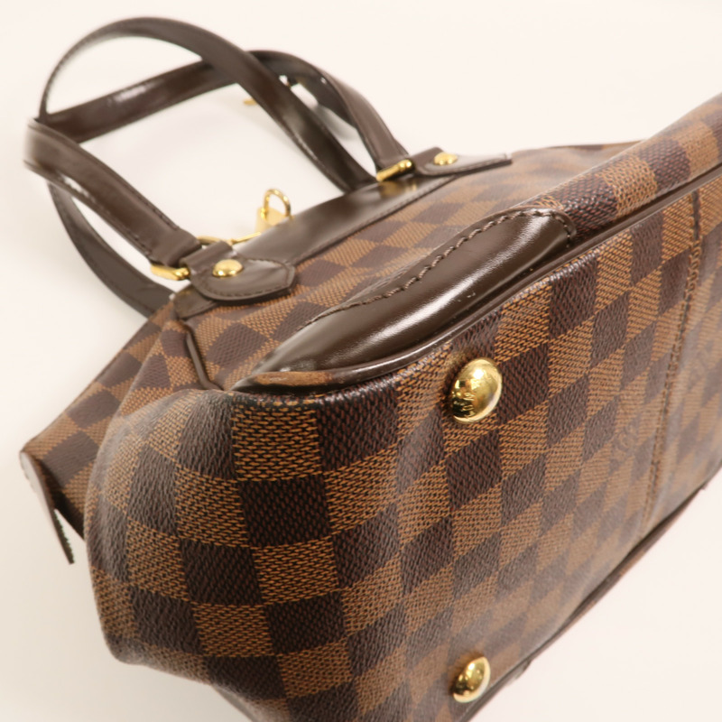 LOUIS VUITTON Damier Verona PM金扣肩背袋棕色-12