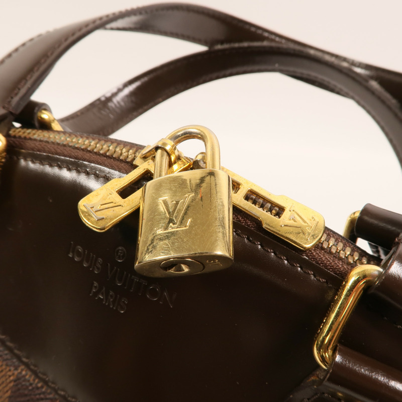 LOUIS VUITTON Damier Verona PM金扣肩背袋棕色-14