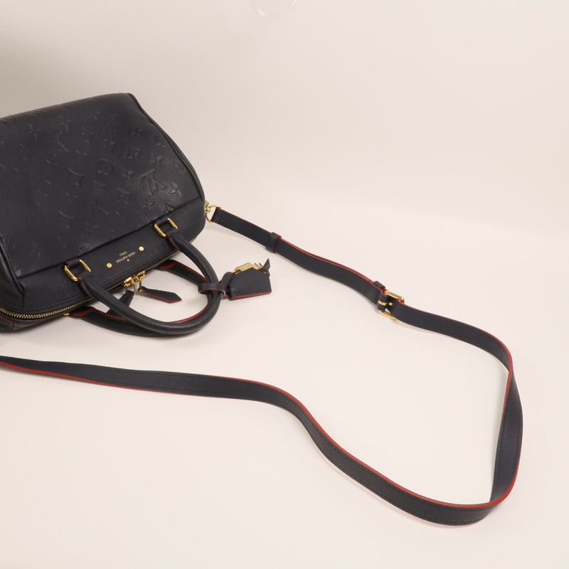 LOUIS VUITTON Monogram Empreinte Speedy Bandouliere 25金扣手挽肩背兩用袋-7