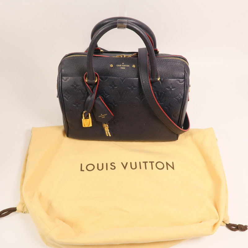 LOUIS VUITTON Monogram Empreinte Speedy Bandouliere 25金扣手挽肩背兩用袋-8