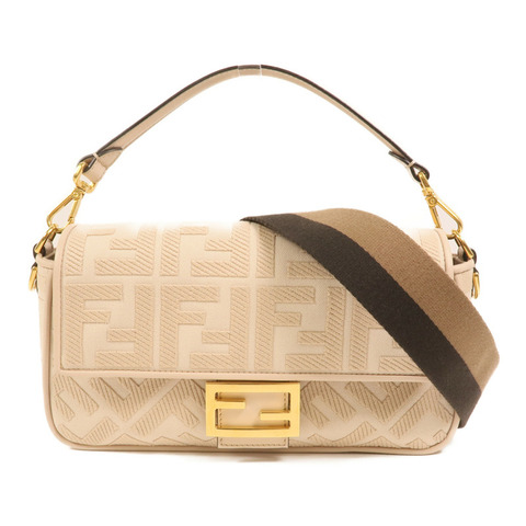 FENDI 牛皮皮革Baguette金扣手挽肩背兩用袋