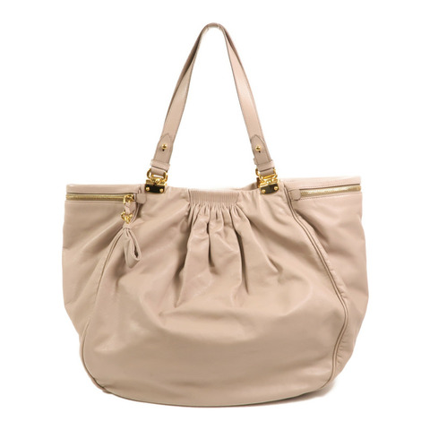 Miu Miu 牛皮皮革Vitello Lux Hobo金扣手挽袋