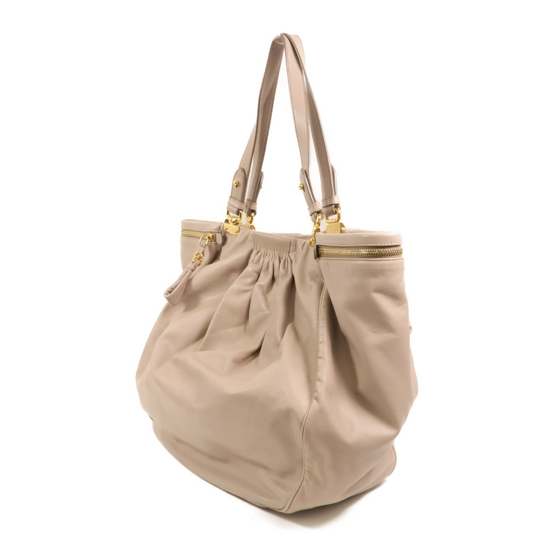 Miu Miu 牛皮皮革Vitello Lux Hobo金扣手挽袋-2