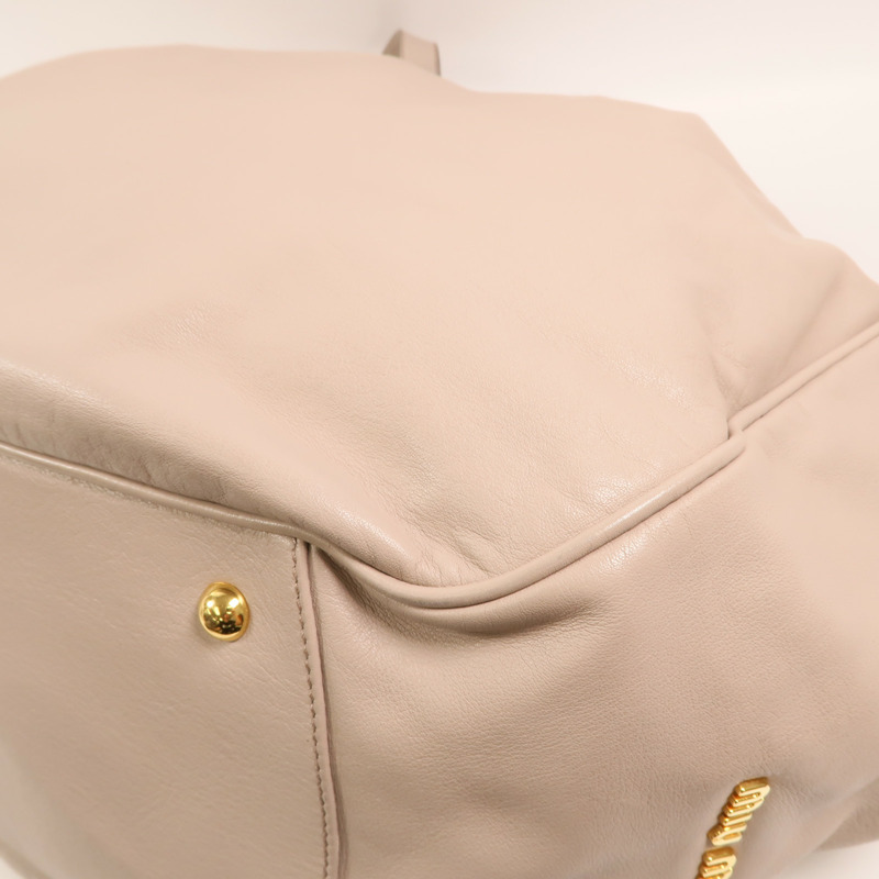 Miu Miu 牛皮皮革Vitello Lux Hobo金扣手挽袋-10