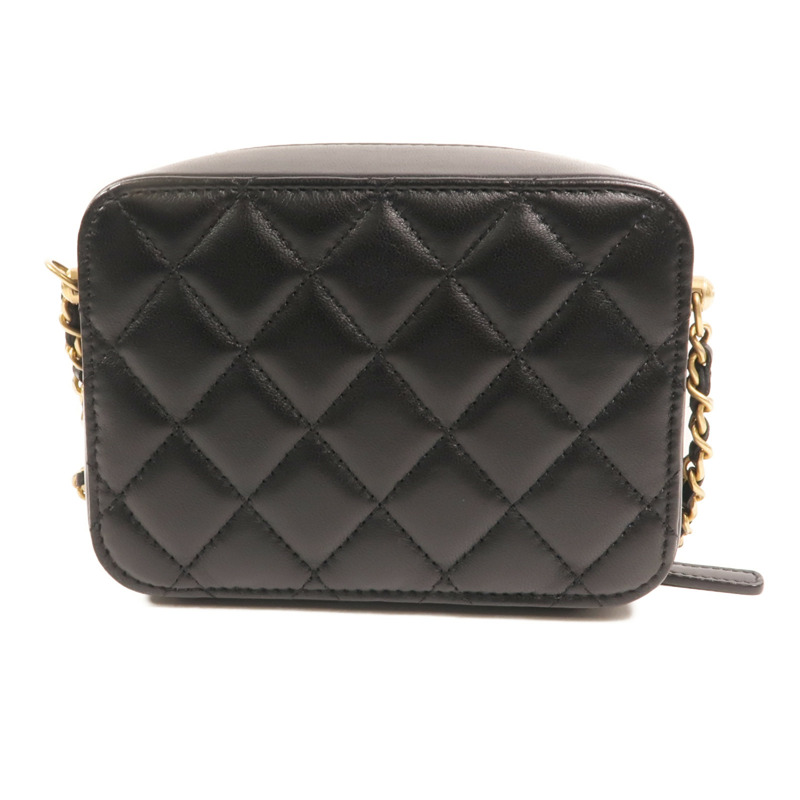 CHANEL 羊皮皮革Camera Bag With Pearl Crush金扣鏈帶肩背袋-1
