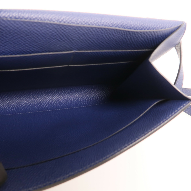 HERMES Epsom皮革Clic 16金扣肩背袋Bleu Saphir-4