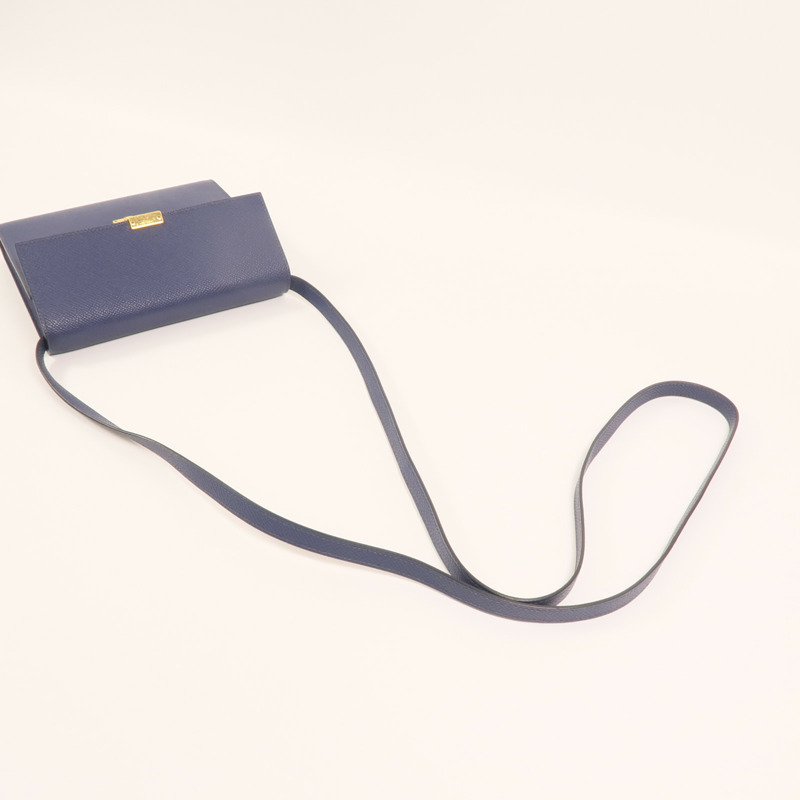 HERMES Epsom皮革Clic 16金扣肩背袋Bleu Saphir-7
