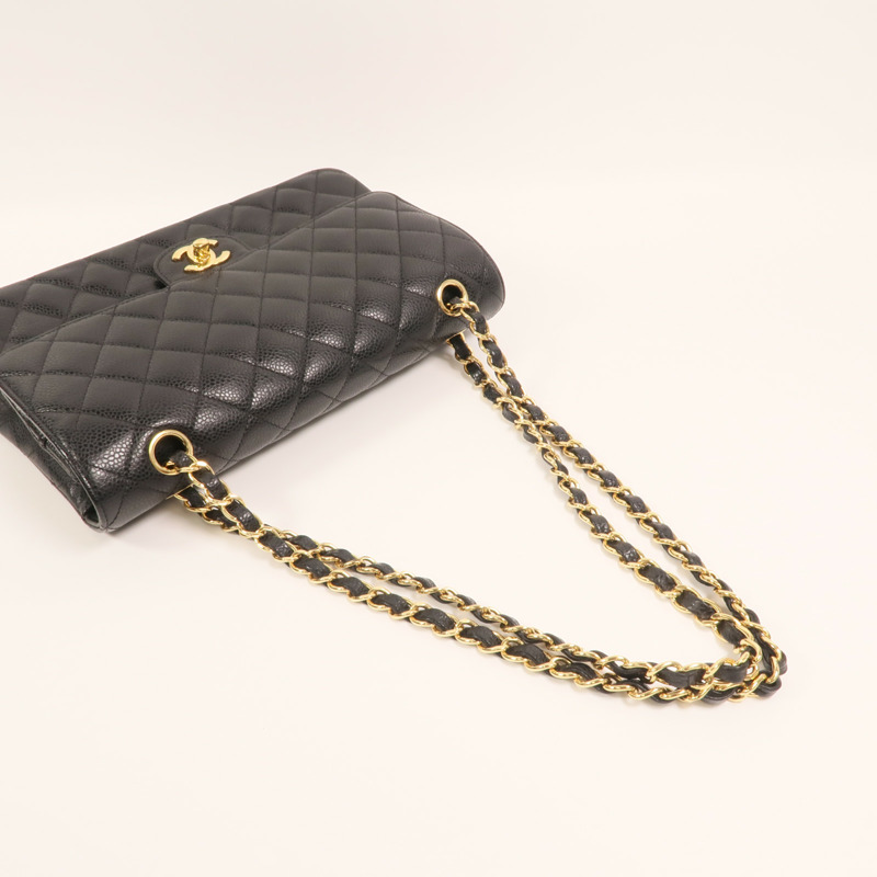 CHANEL 牛皮皮革Classic 25金扣鏈帶肩背袋-7