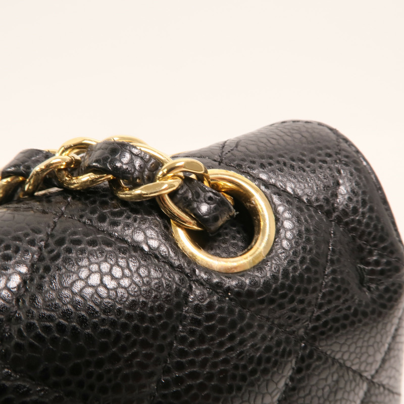 CHANEL 牛皮皮革Classic 25金扣鏈帶肩背袋-14