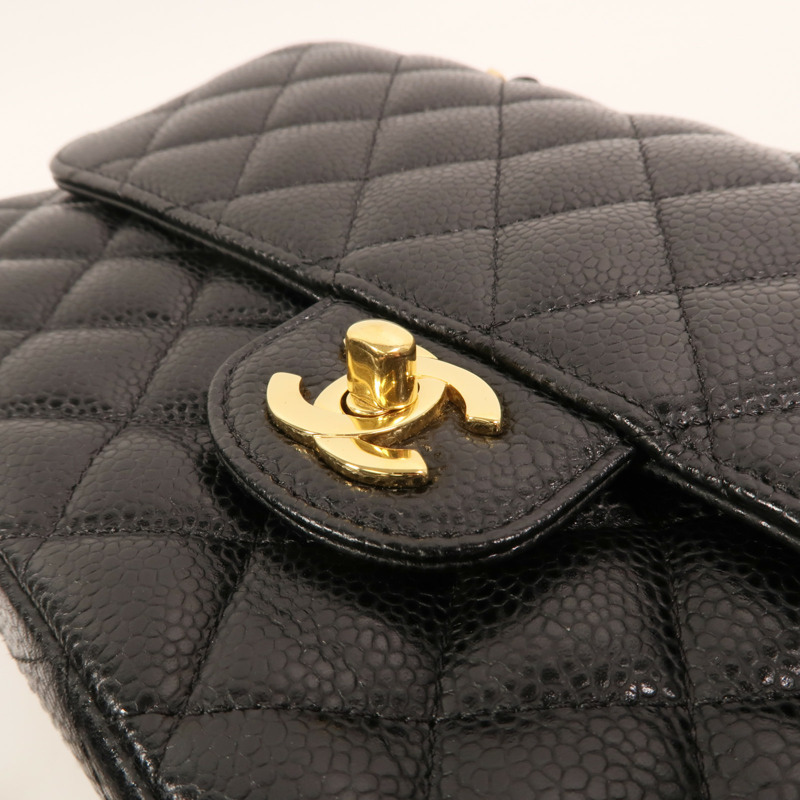 CHANEL 牛皮皮革Classic 25金扣鏈帶肩背袋-15