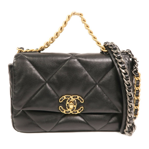CHANEL 羊皮皮革C19 Small手挽肩背兩用袋