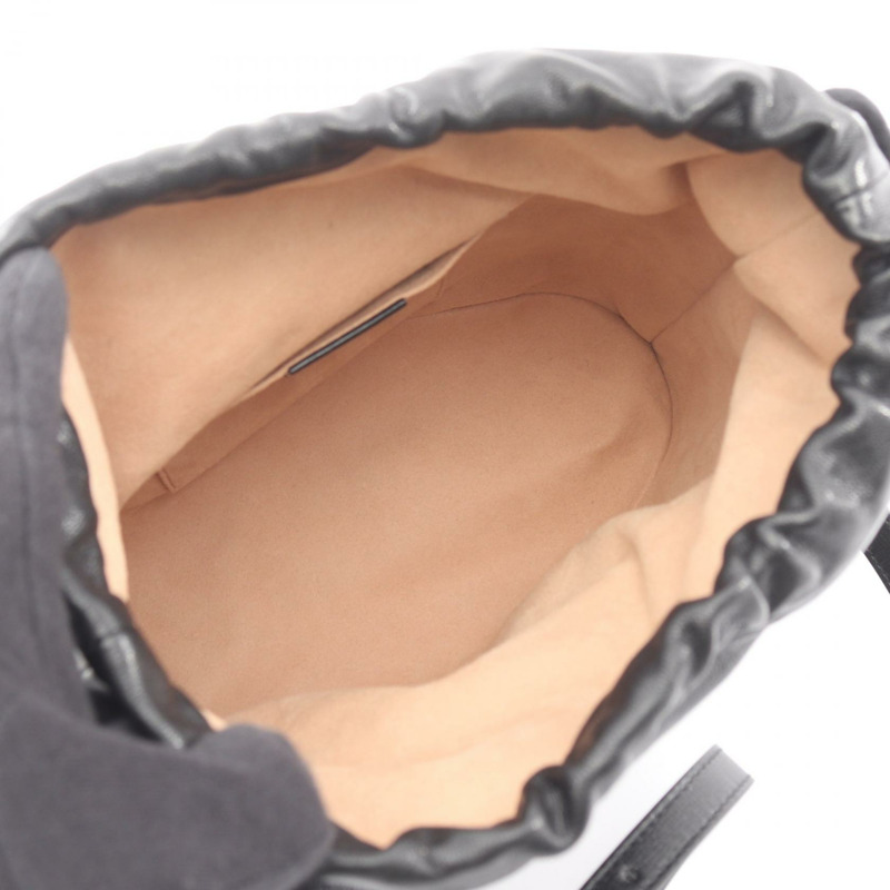 GUCCI 馬銜扣水桶斜背包 602118 黑色皮革 二手 女士-2