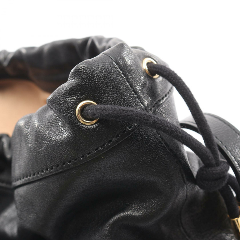 GUCCI 馬銜扣水桶斜背包 602118 黑色皮革 二手 女士-6