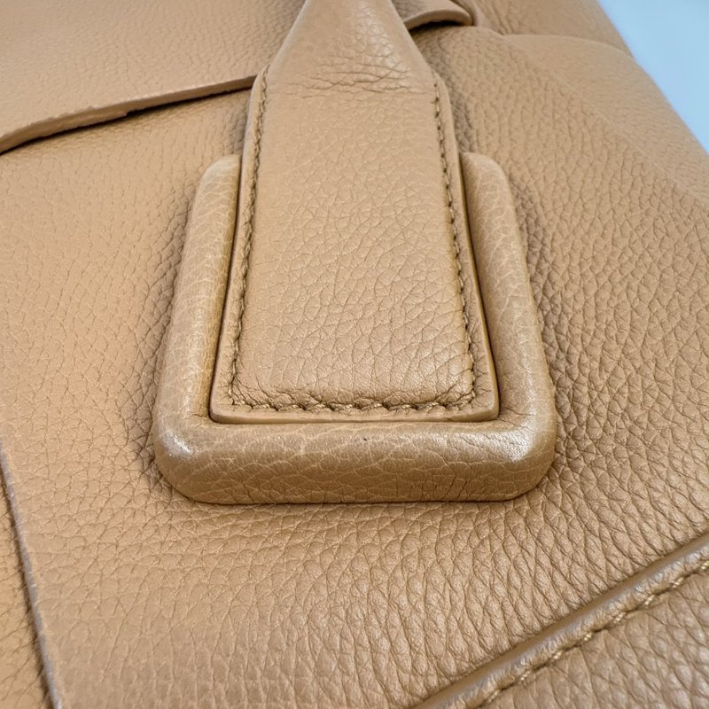 BV焦糖棕牛皮大編織Arco48下蓋肩背托特包(可放電腦!通勤包!)-12