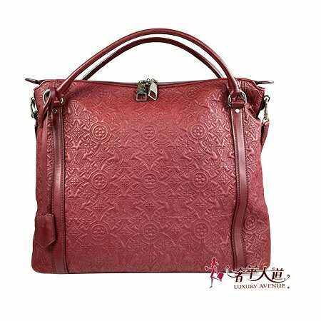 ＊奢華大道國際精品＊【L3330】LV酒紅色 ANTHEIA IXIA 立體刺繡羊皮手提/斜背包(MM) M97062