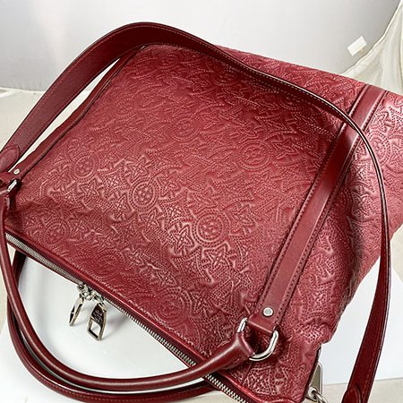 ＊奢華大道國際精品＊【L3330】LV酒紅色 ANTHEIA IXIA 立體刺繡羊皮手提/斜背包(MM) M97062-3