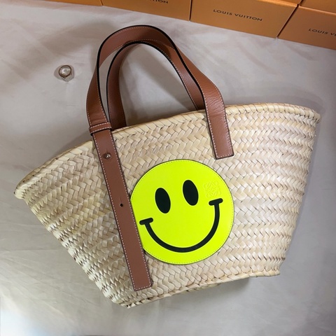 🔥超級好看 Loewe x Smiley 限量 草編包 托特包