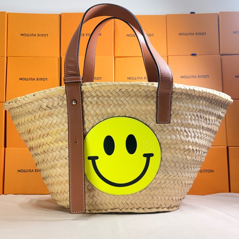 🔥超級好看 羅意威 Loewe x Smiley 限量 草編包 托特包-1