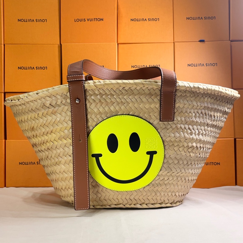 🔥超級好看 羅意威 Loewe x Smiley 限量 草編包 托特包-4