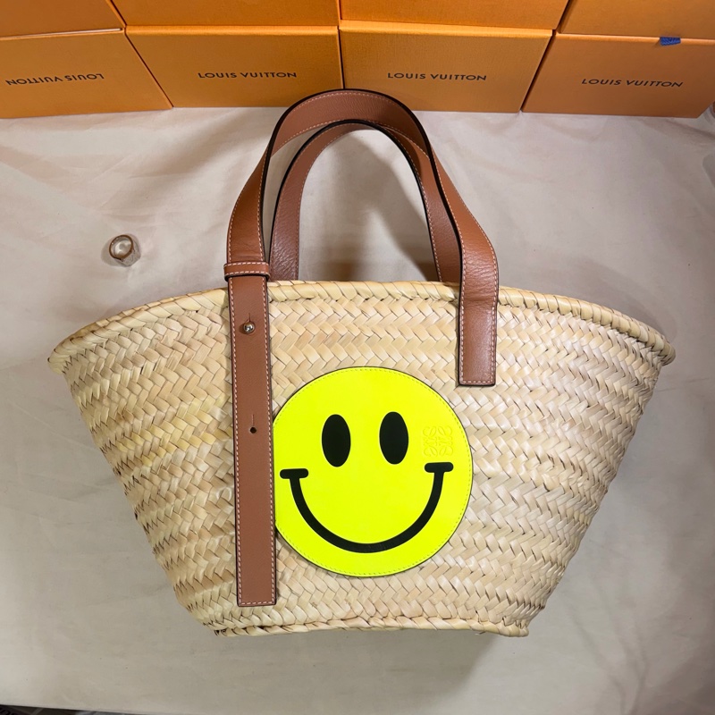🔥超級好看 羅意威 Loewe x Smiley 限量 草編包 托特包-5