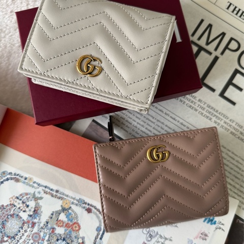 GG MARMONT 牛皮卡片小短夾(淺灰色)