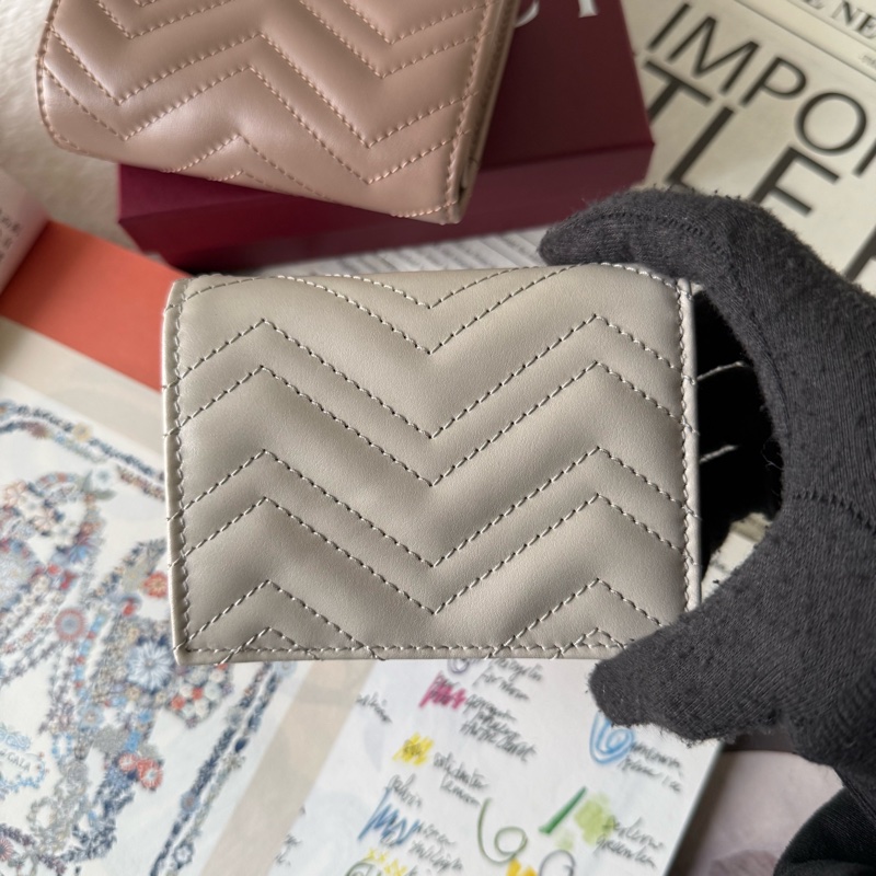 GG MARMONT 牛皮卡片小短夾(淺灰色)-3