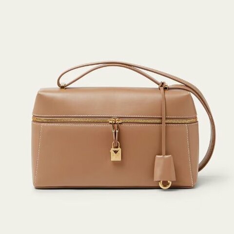 ::LORO PIANA:: EXTRA BAG L27 諾悠翩雅 卡其色風衣色光滑小牛皮 斜背包 肩背包