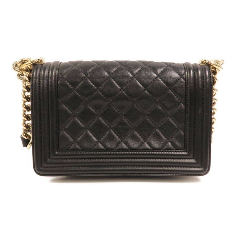 CHANEL 羊皮皮革Boy 20金扣鏈帶肩背袋-1