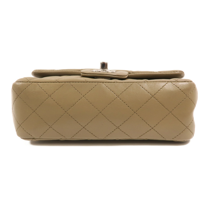 CHANEL 羊皮皮革Mini Classic 20銀扣鏈帶肩背袋-3