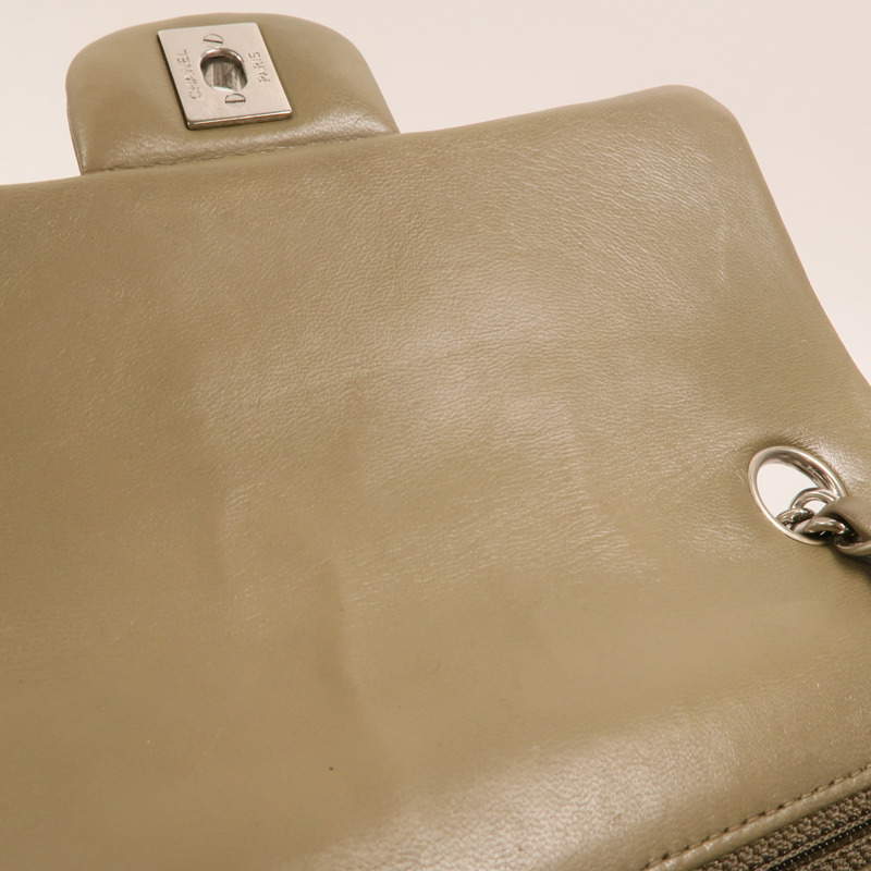 CHANEL 羊皮皮革Mini Classic 20銀扣鏈帶肩背袋-15