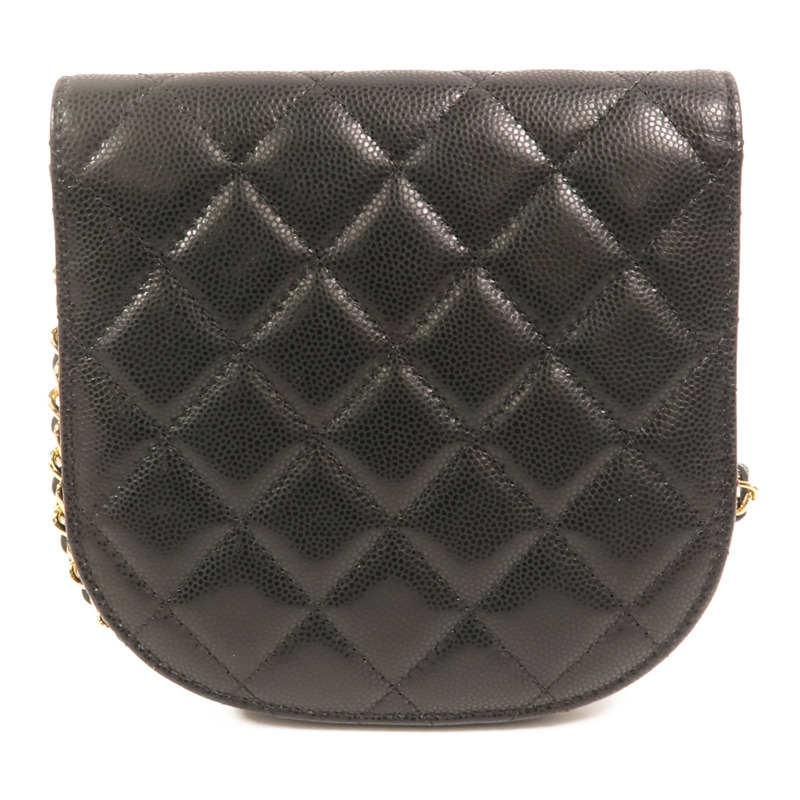 CHANEL 牛皮皮革Chain Shoulder金扣鏈帶肩背袋-1