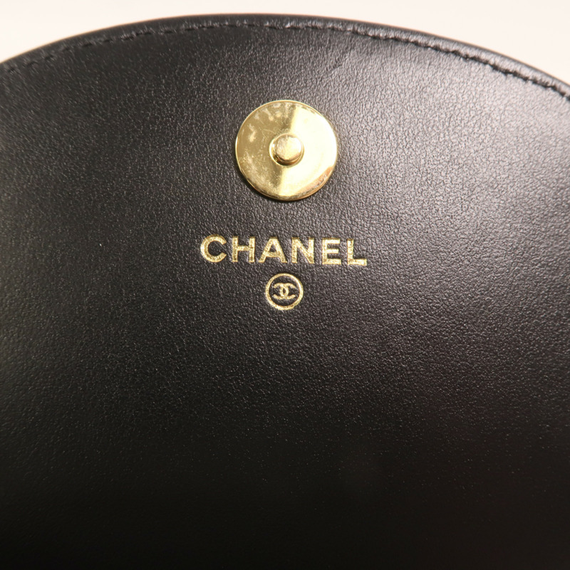 CHANEL 牛皮皮革Chain Shoulder金扣鏈帶肩背袋-5