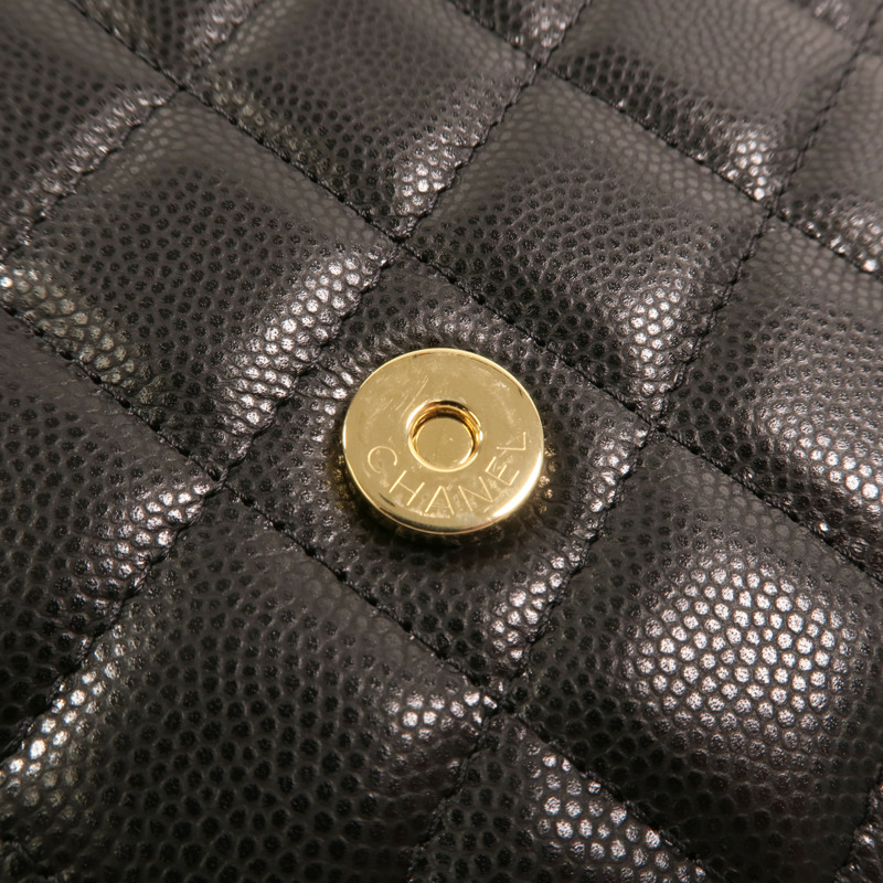 CHANEL 牛皮皮革Chain Shoulder金扣鏈帶肩背袋-14