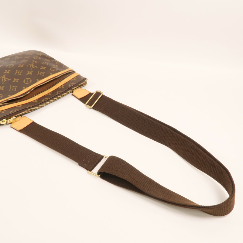 LOUIS VUITTON Monogram Pochette Bosphore金扣肩背袋棕色-8