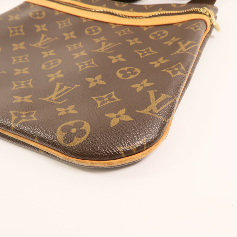 LOUIS VUITTON Monogram Pochette Bosphore金扣肩背袋棕色-9