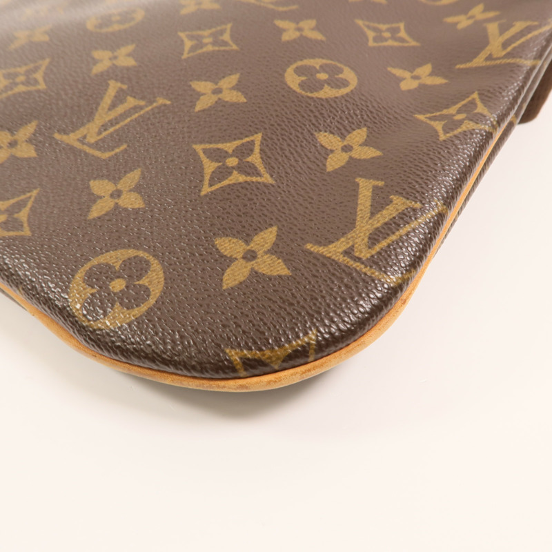 LOUIS VUITTON Monogram Pochette Bosphore金扣肩背袋棕色-11