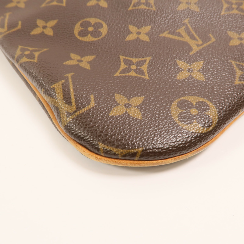 LOUIS VUITTON Monogram Pochette Bosphore金扣肩背袋棕色-12