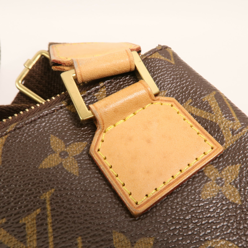LOUIS VUITTON Monogram Pochette Bosphore金扣肩背袋棕色-14