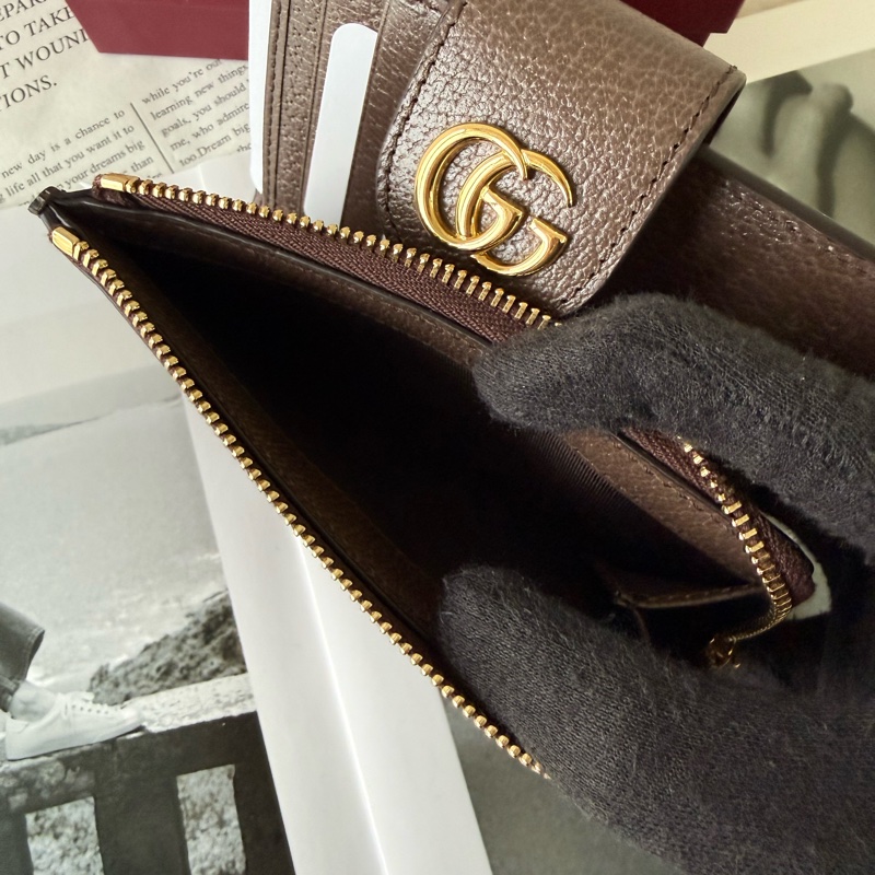 Ophidia 綠紅織帶釦式拉鍊中夾(米色/烏木色)-6