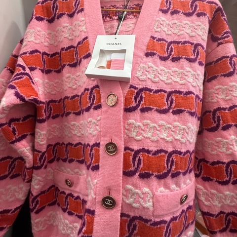 Chanel 針織粉色外套 40號