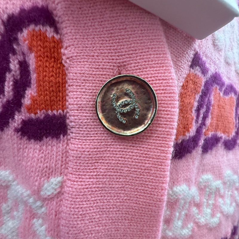 Chanel 針織粉色外套 40號-1