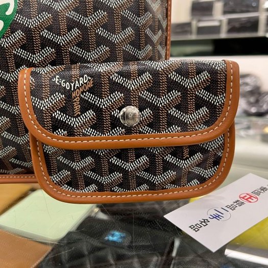 東區正精品㊣GOYARD Anjou Mini Tote 焦糖色皮革雙面綠色愛心圖騰手提包 RZ6275-5